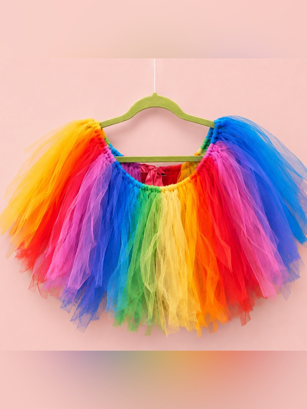 Custom-made Bright Rainbow Tulle Skirt - Colorful Party Tutu